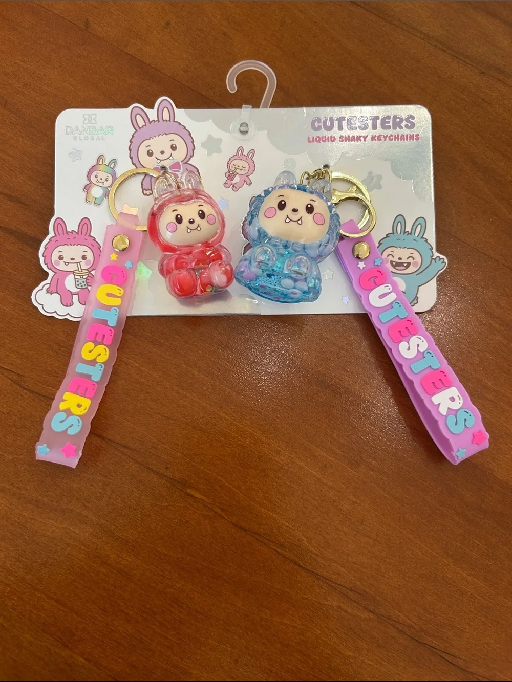NWT Cutesters Liquid Shaky Keychain 2 Pack Collectible